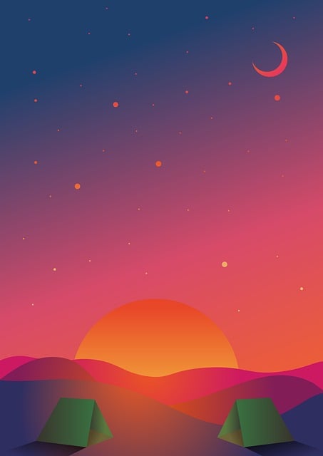 插画素材 - 营 /  月亮 /  冒险 /  旅行 /  夜晚 /  封面 /  星星 /  海报 /  插画师 /  手机壁纸 /  唯美壁纸