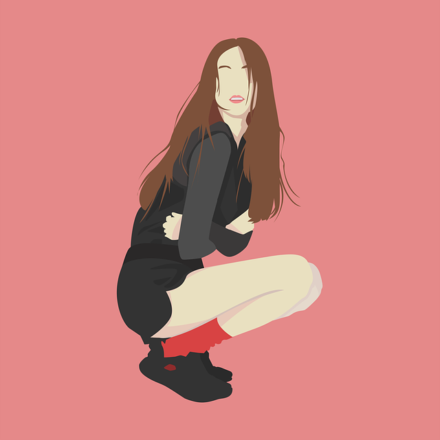 插画素材 - 女士 /  时尚 /  模型 /  极简主义者 /  剪贴画 /  数码插画 /  粉色的 /  红色的