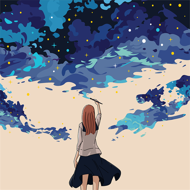 动图素材 - 女孩 /  云 /  自然 /  星星 /  艺术 /  冷静的 /  动漫 /  画画