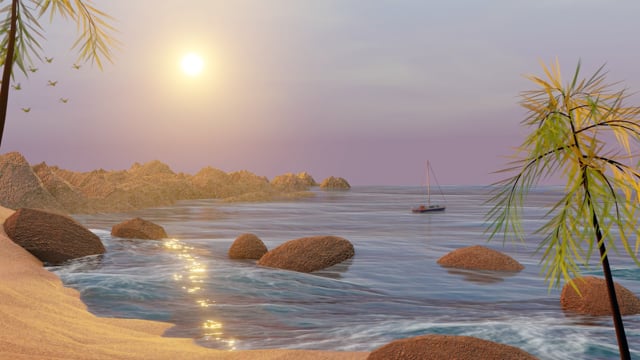绿植素材 - 海洋 /  海 /  海景 /  海滩 /  鸟类 /  群 /  岛 /  植绒