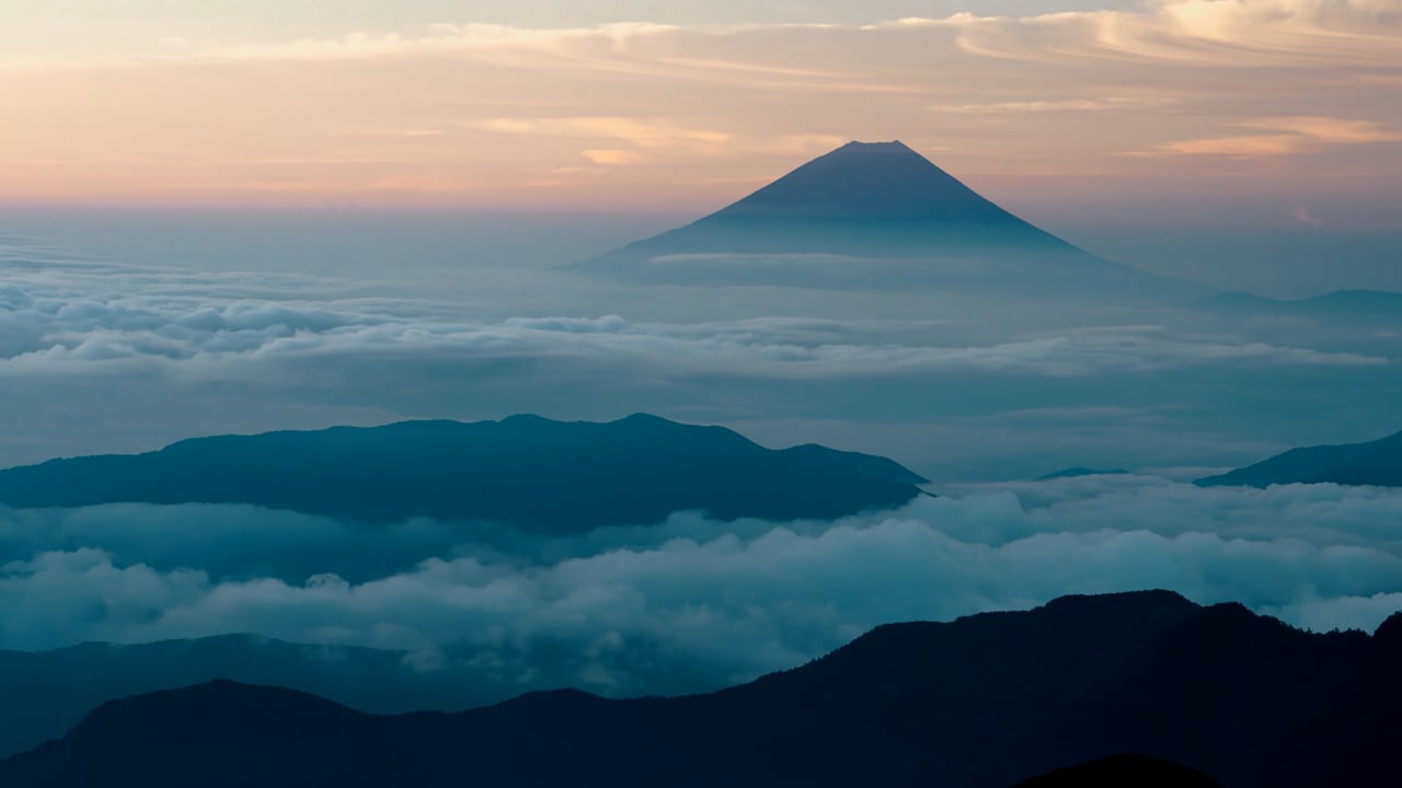 云海素材 - 富士山 /  云海 /  朝日新闻 /  日本 /  景观