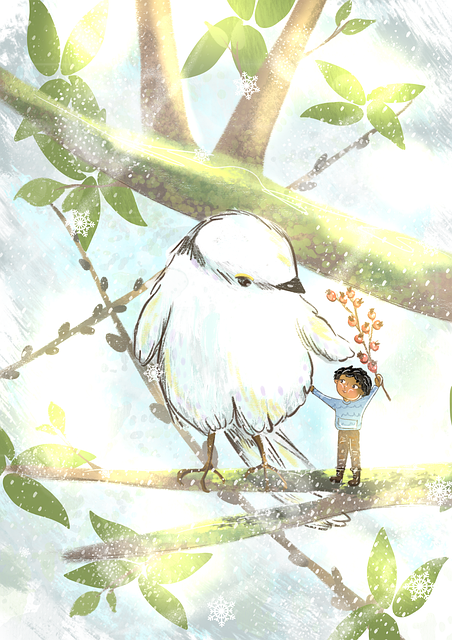 雪花素材 - 鸟 /  自然 /  冬天 /  雪花 /  浆果 /  画画 /  光
